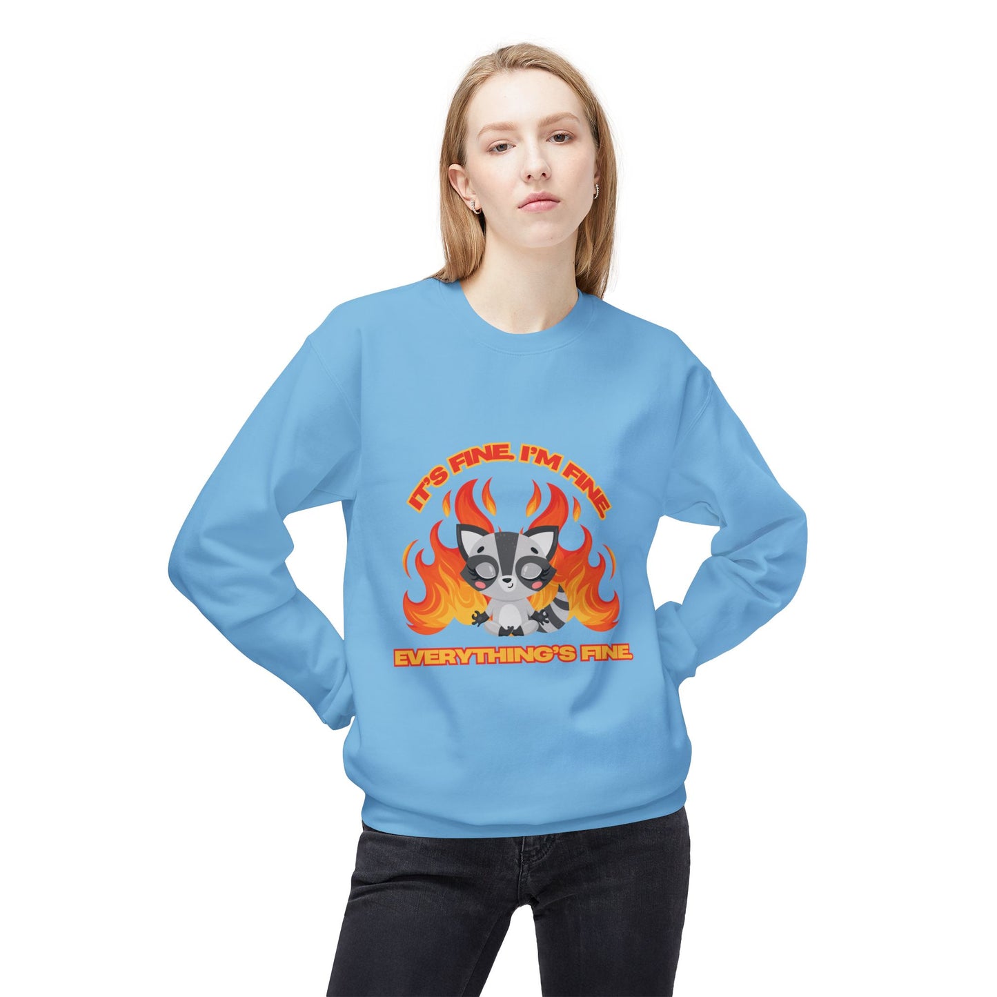 Everything's Fine Midweight Softstyle Fleece Crewneck Sweatshirt