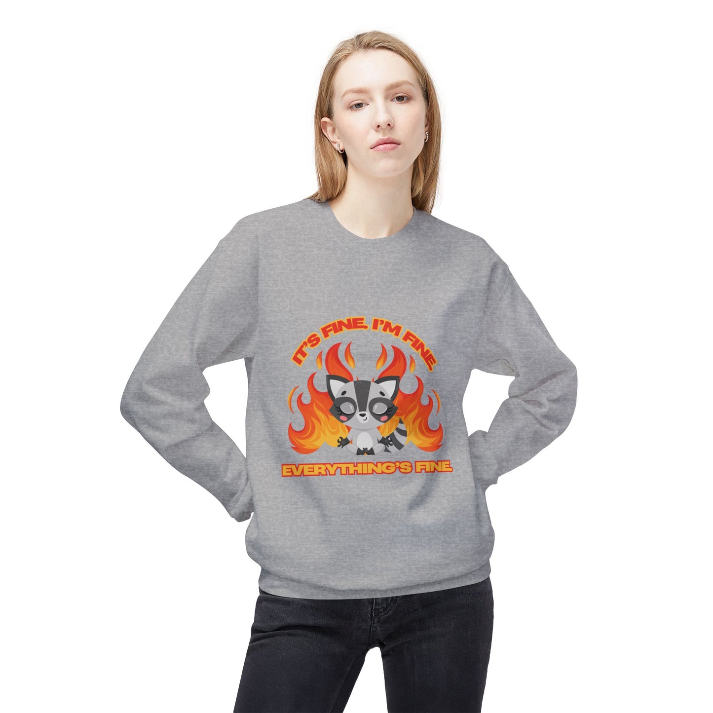 Everything's Fine Midweight Softstyle Fleece Crewneck Sweatshirt