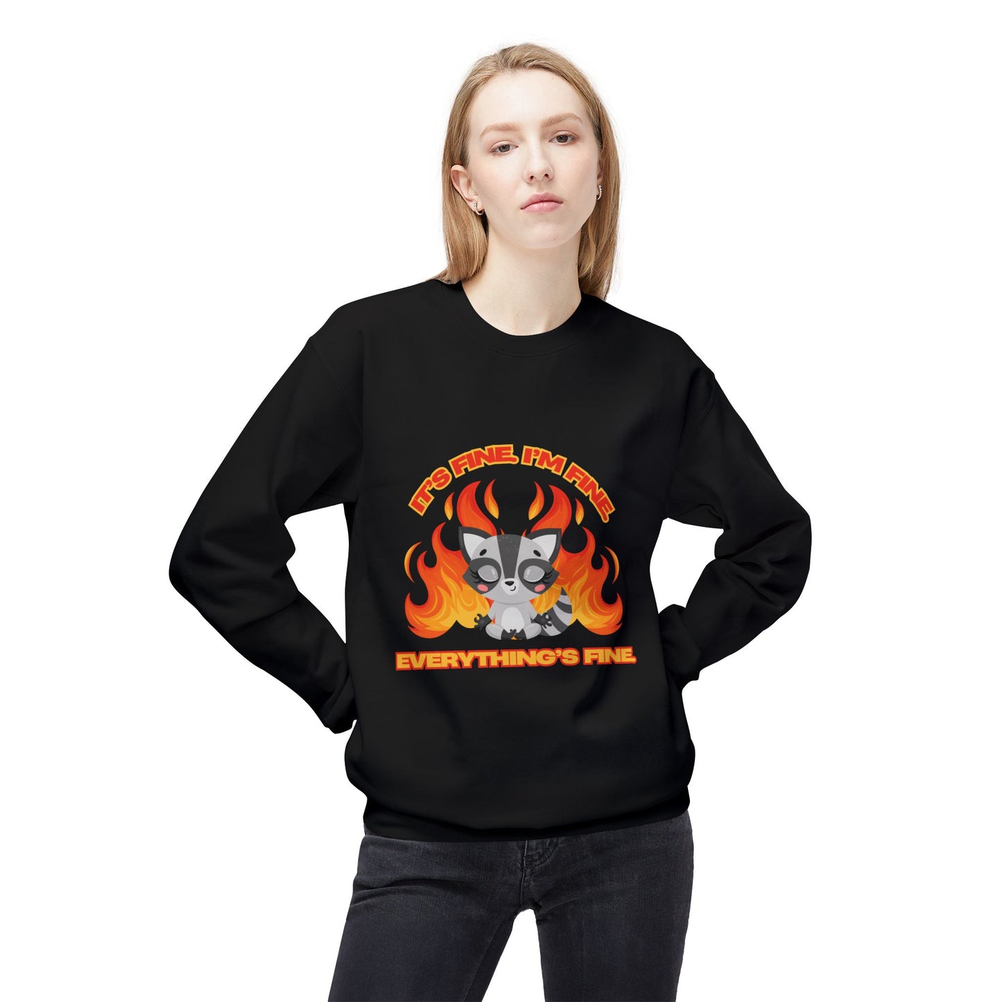 Everything's Fine Midweight Softstyle Fleece Crewneck Sweatshirt