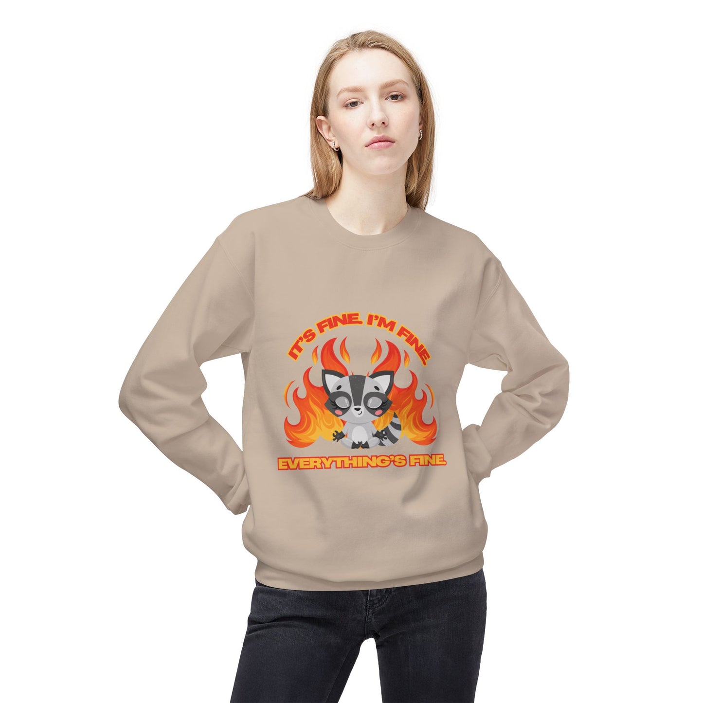 Everything's Fine Midweight Softstyle Fleece Crewneck Sweatshirt