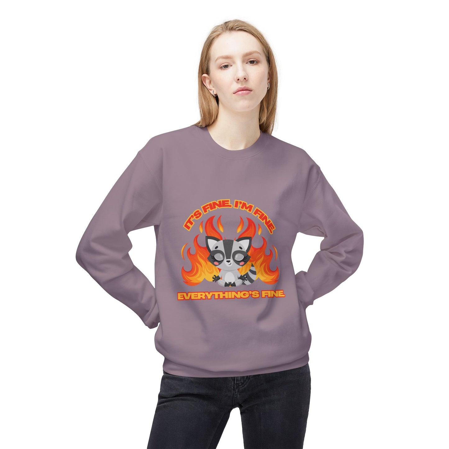Everything's Fine Midweight Softstyle Fleece Crewneck Sweatshirt