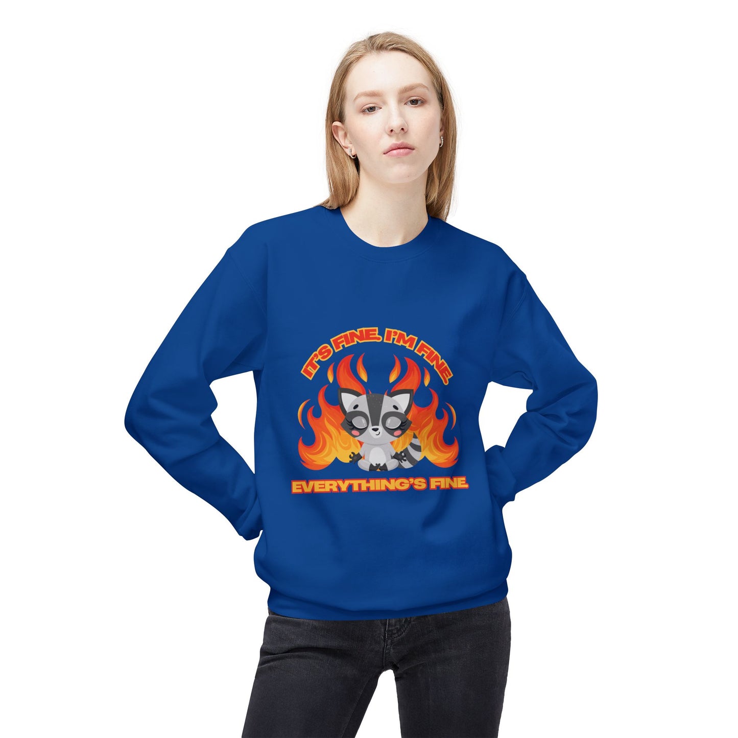 Everything's Fine Midweight Softstyle Fleece Crewneck Sweatshirt
