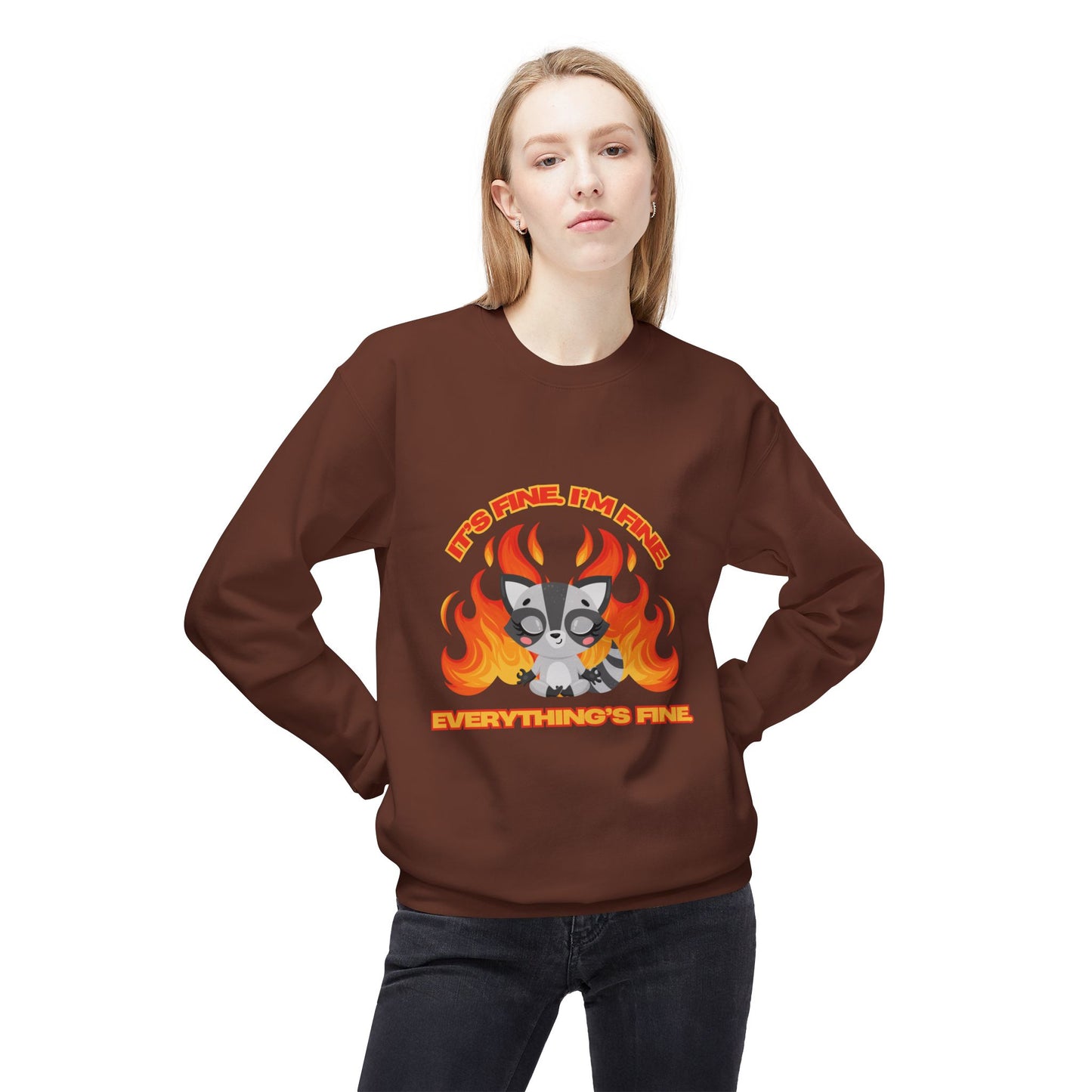Everything's Fine Midweight Softstyle Fleece Crewneck Sweatshirt