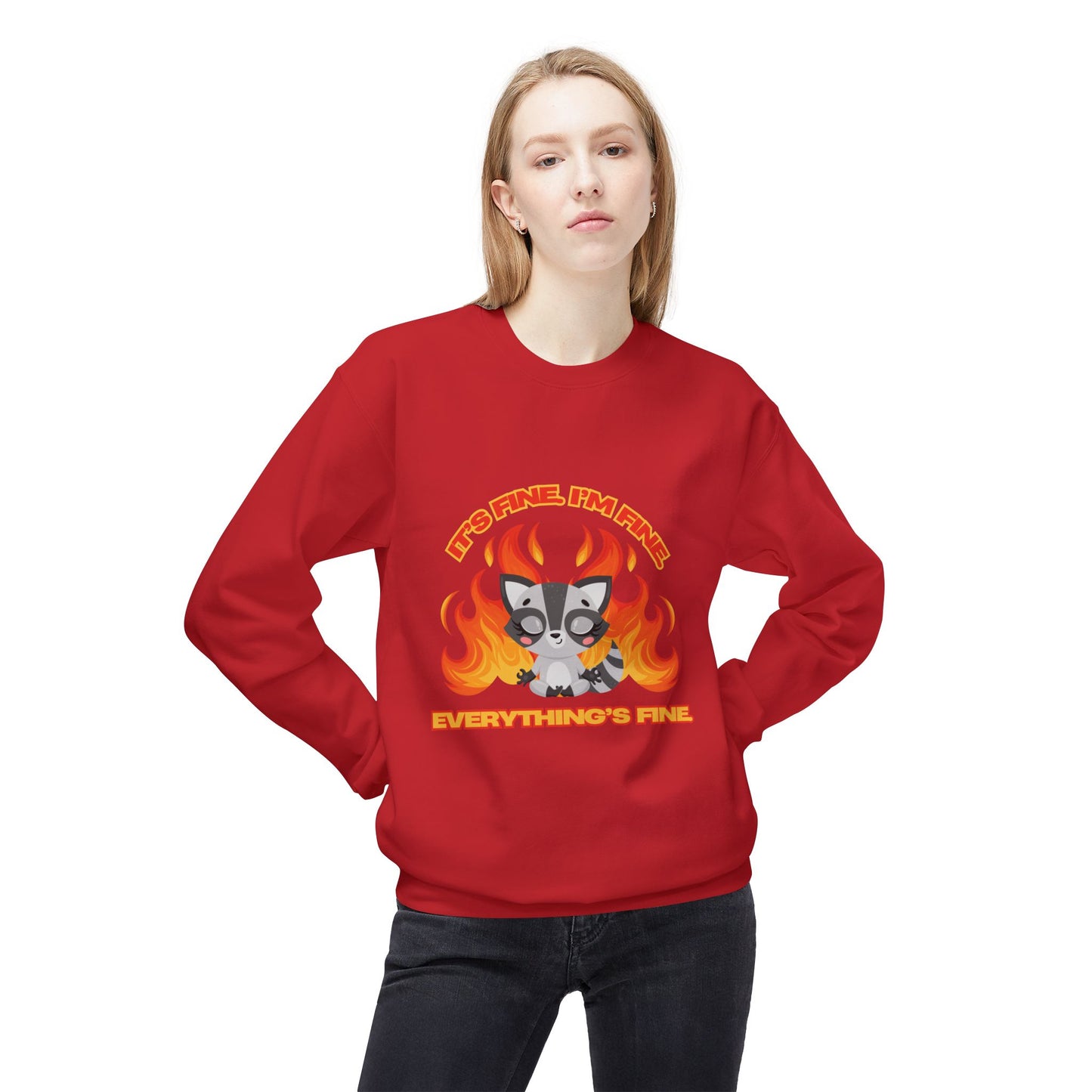 Everything's Fine Midweight Softstyle Fleece Crewneck Sweatshirt