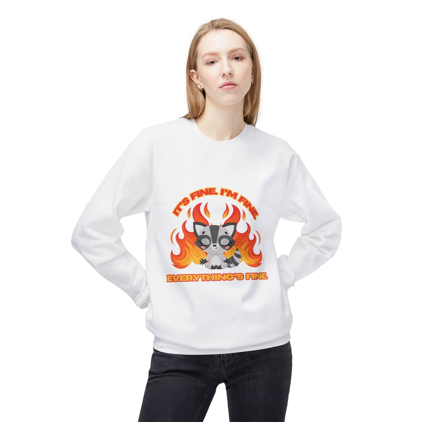 Everything's Fine Midweight Softstyle Fleece Crewneck Sweatshirt