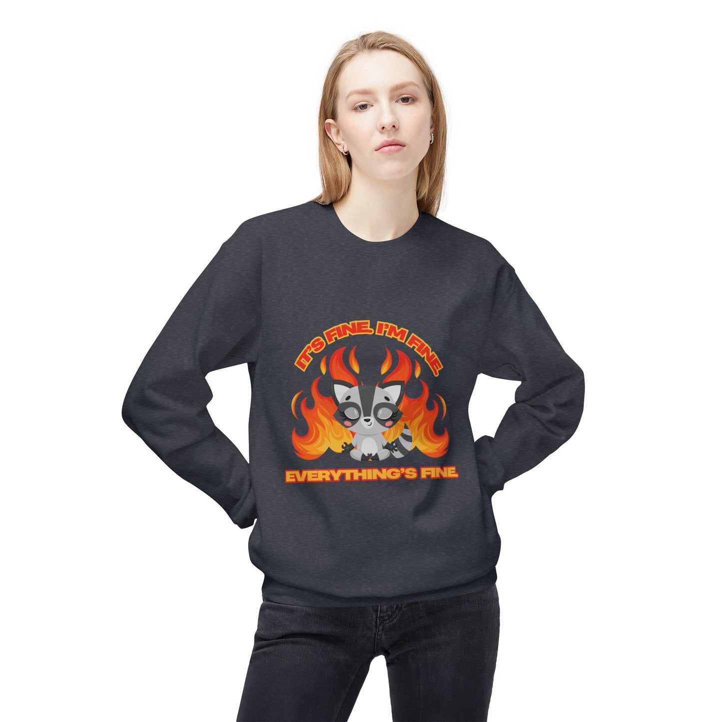 Everything's Fine Midweight Softstyle Fleece Crewneck Sweatshirt