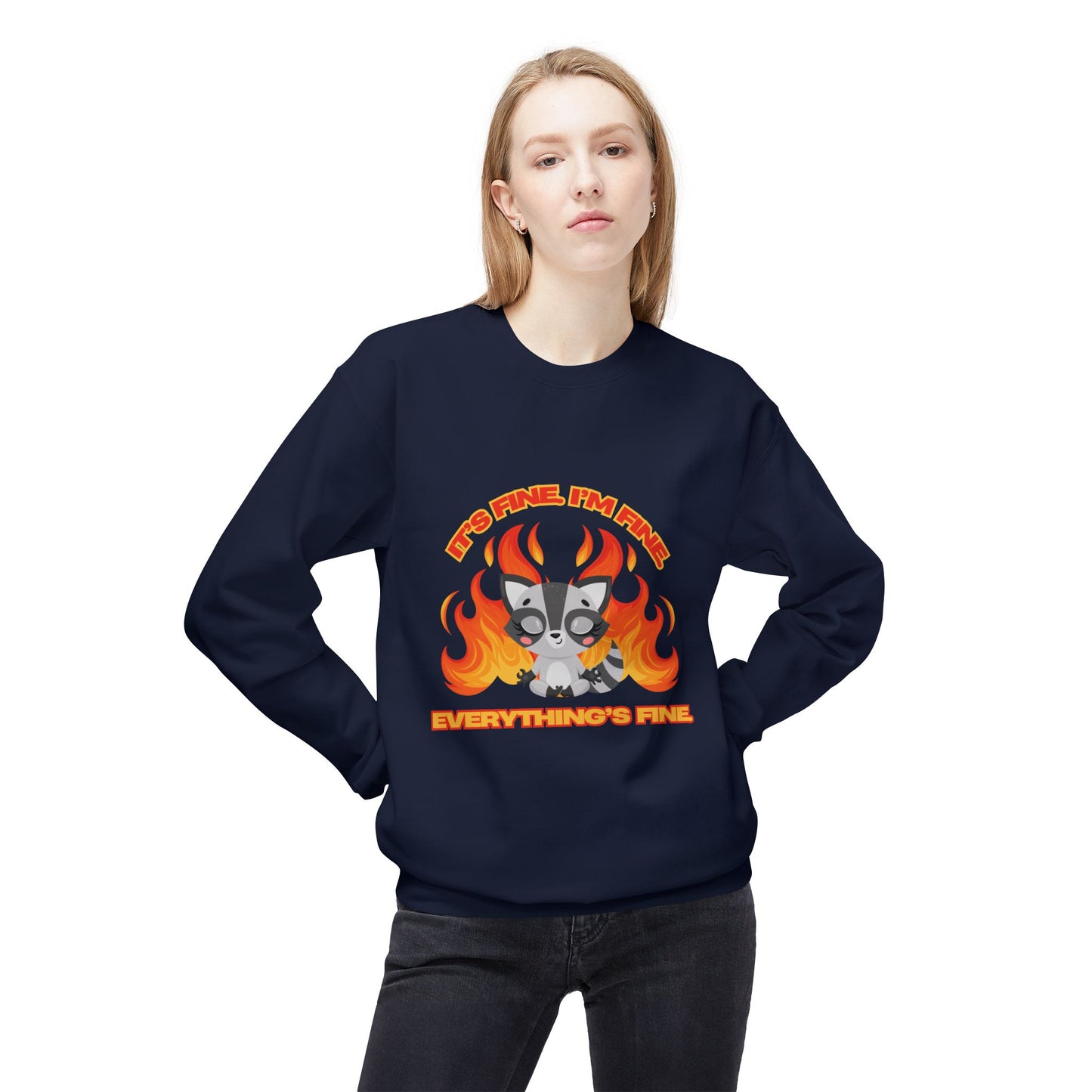 Everything's Fine Midweight Softstyle Fleece Crewneck Sweatshirt