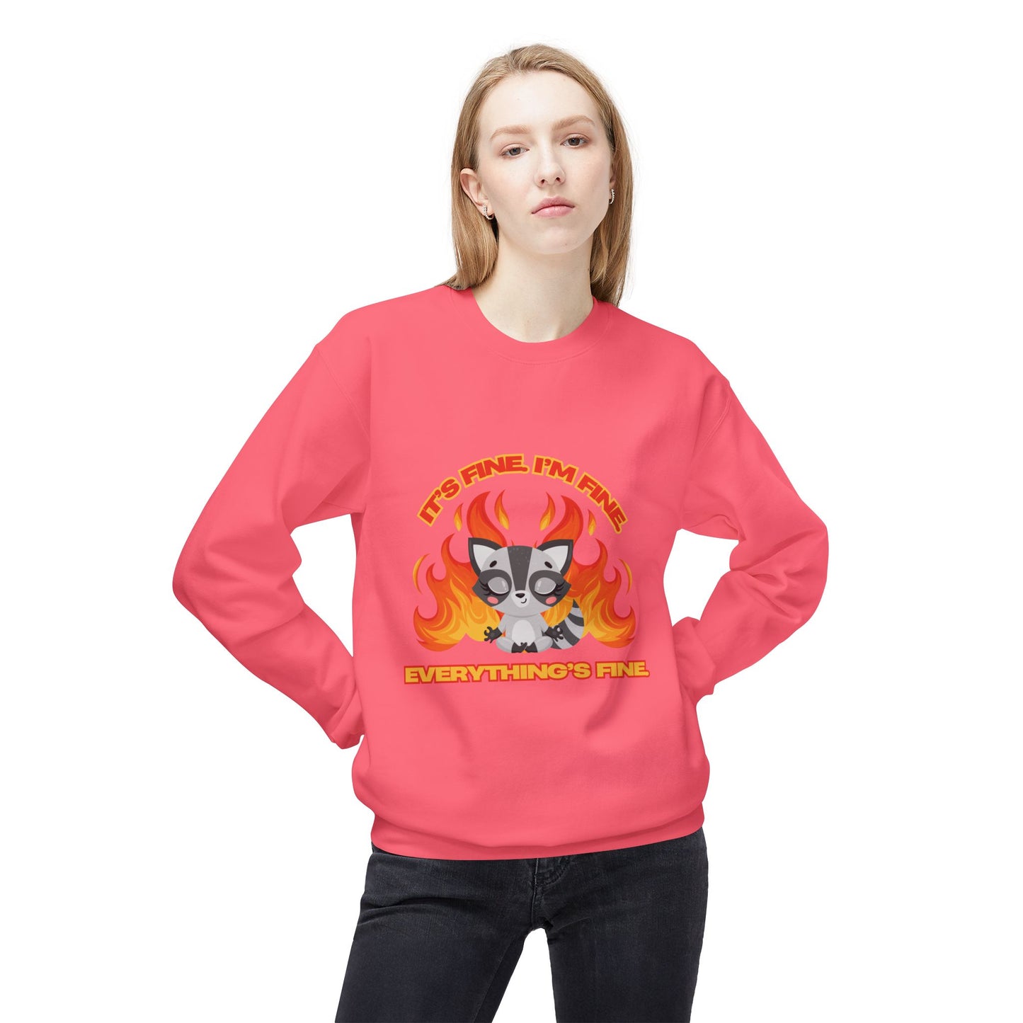Everything's Fine Midweight Softstyle Fleece Crewneck Sweatshirt