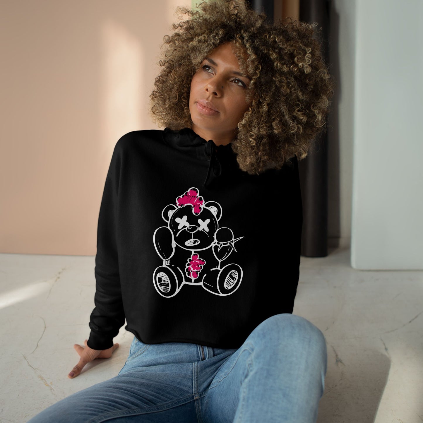 Chaos Bear Women's Crop Hoodie