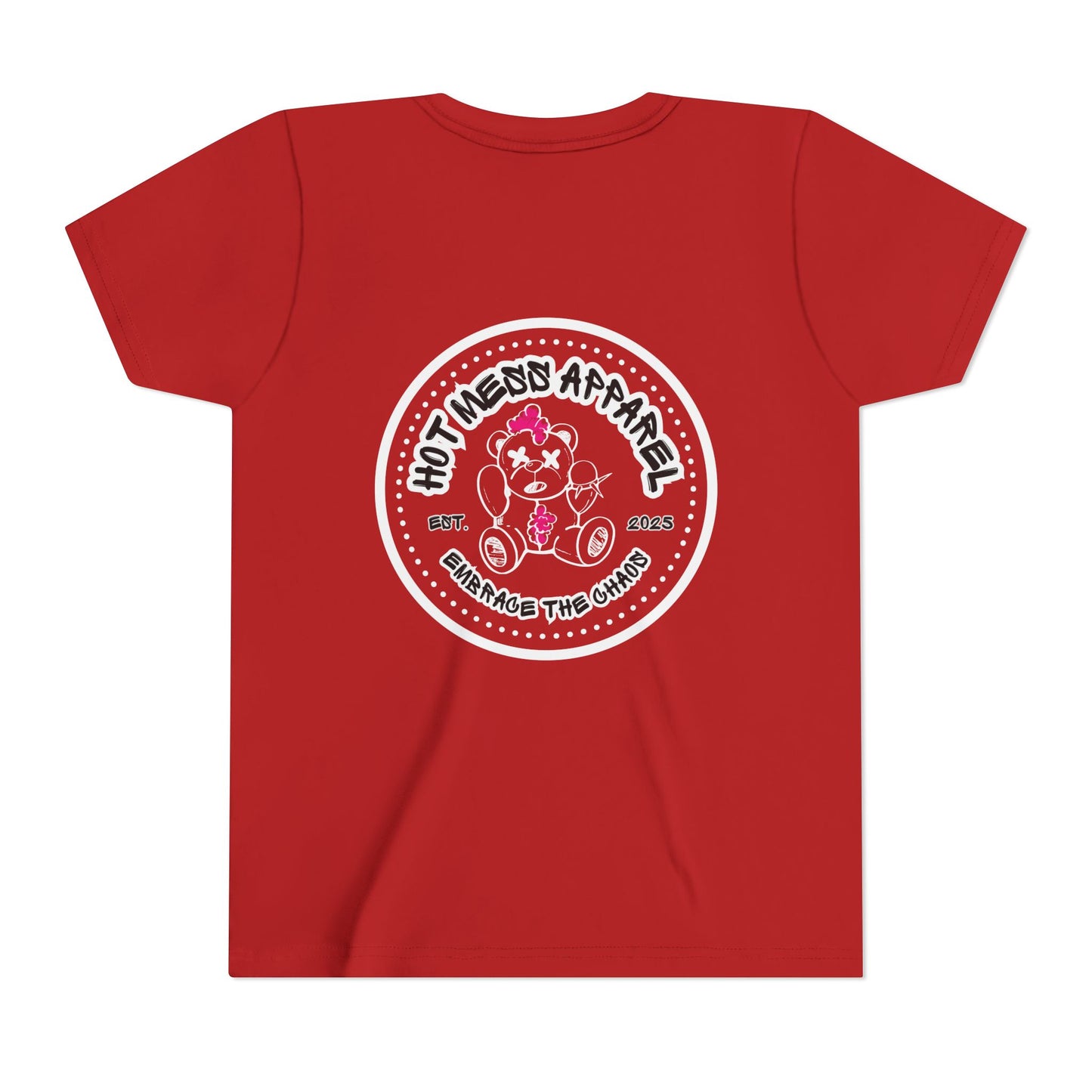 Pink Chaos Bear Kids Short Sleeve Tee