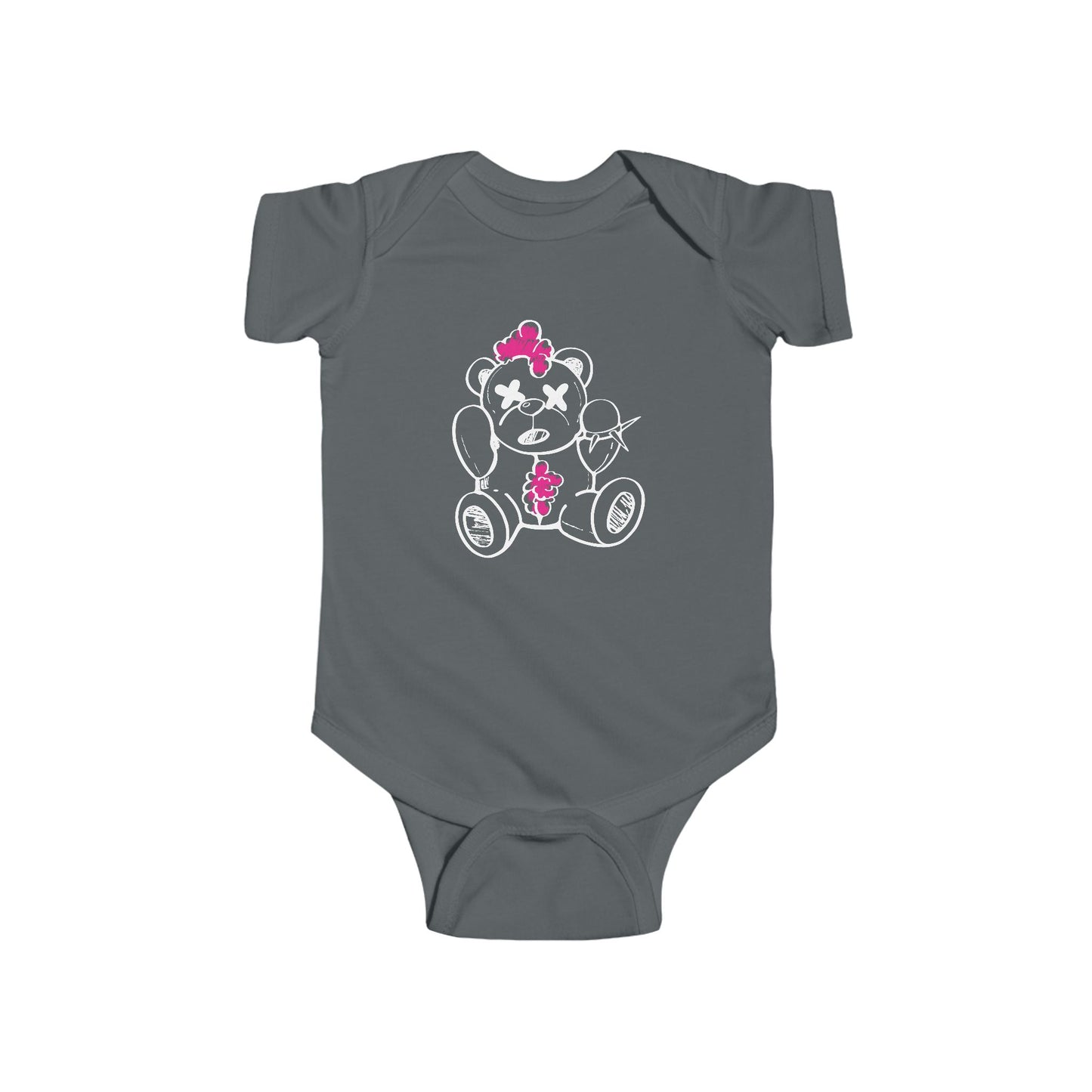 Pink Chaos Bear Infant Short Sleeve Jersey Bodysuit