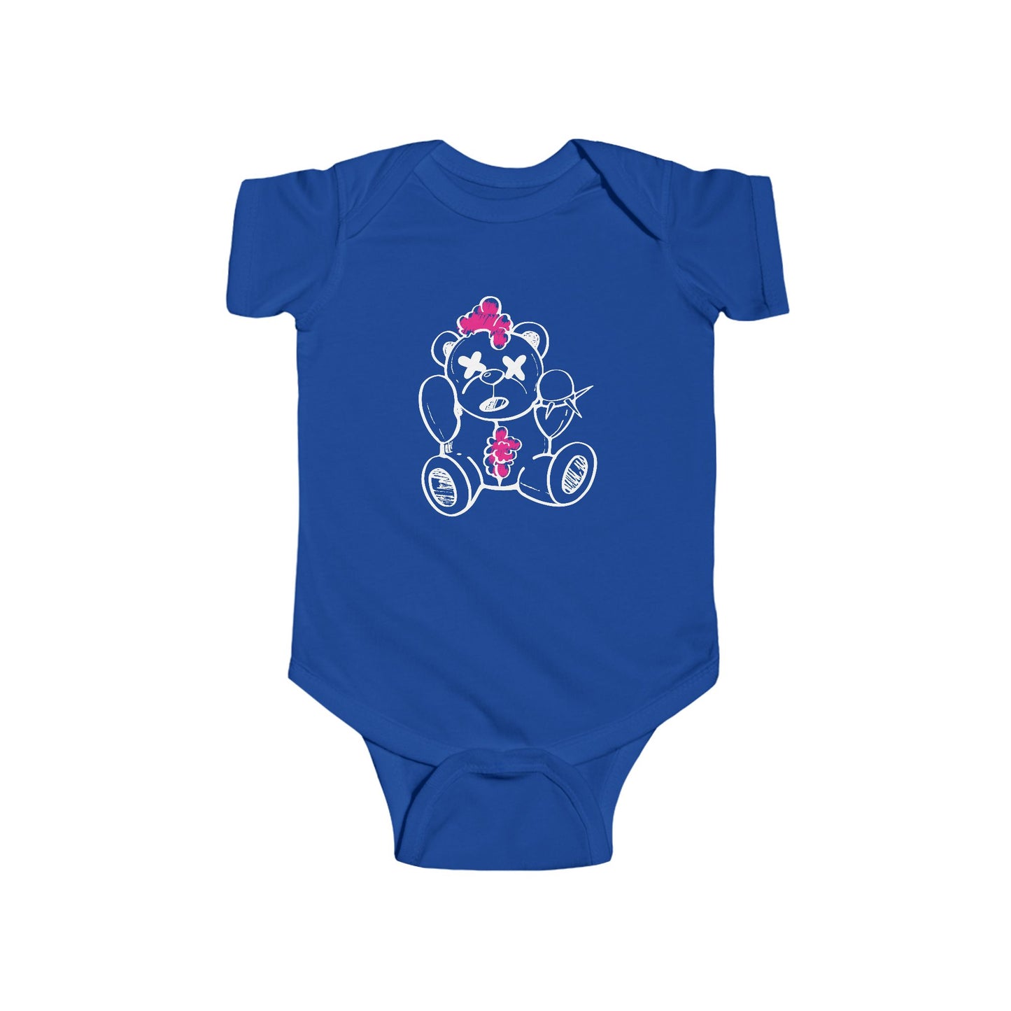 Pink Chaos Bear Infant Short Sleeve Jersey Bodysuit