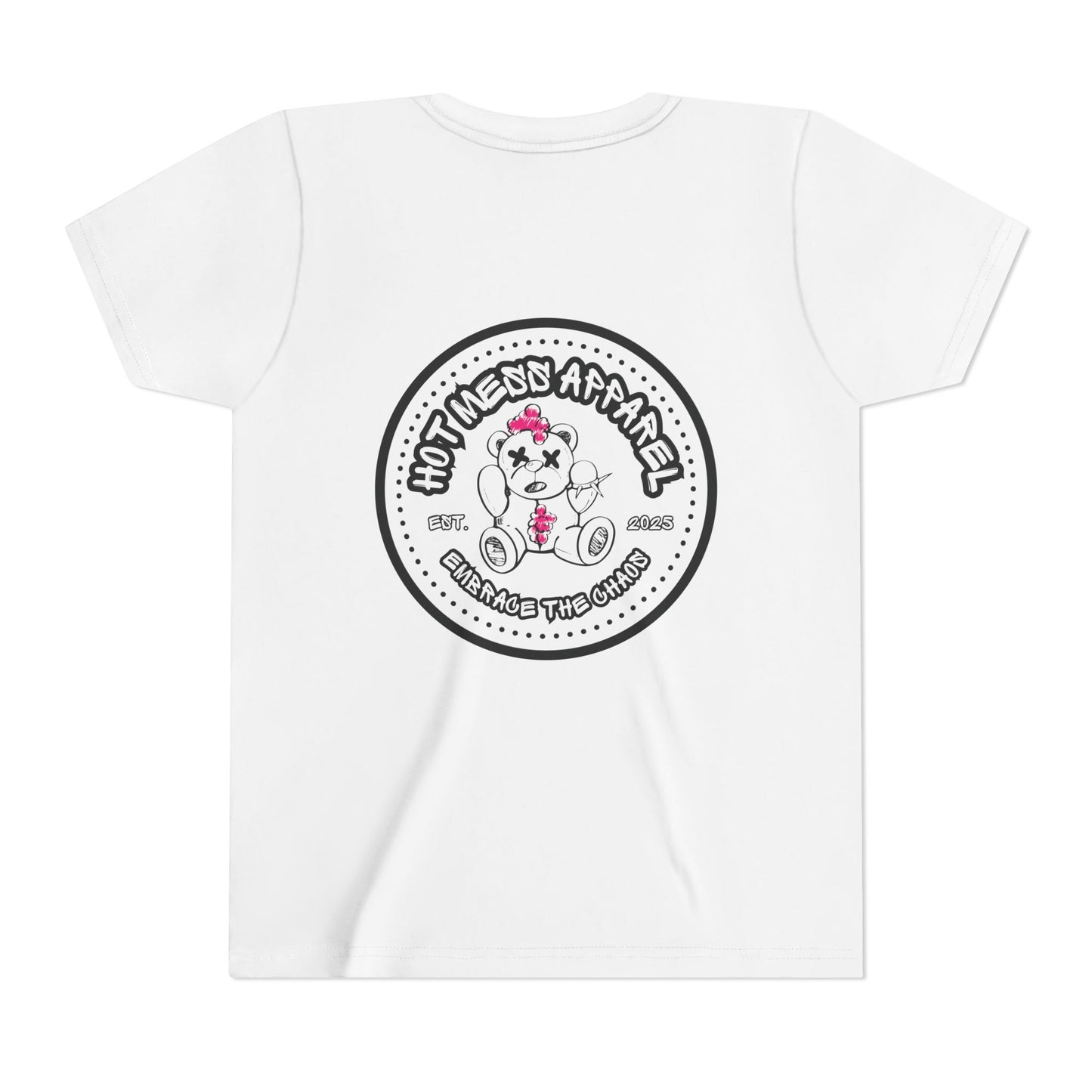 Pink Chaos Bear Kids Short Sleeve Tee