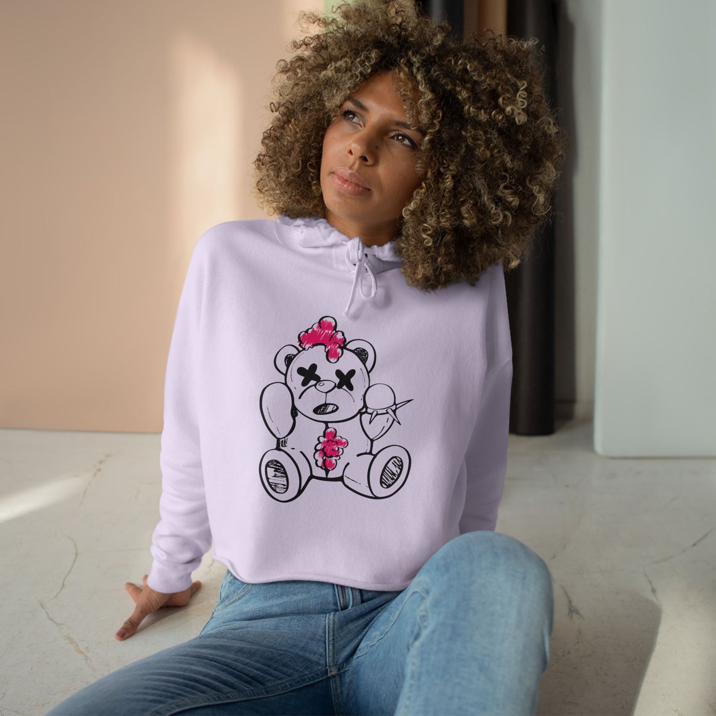 Chaos Bear Women's Crop Hoodie