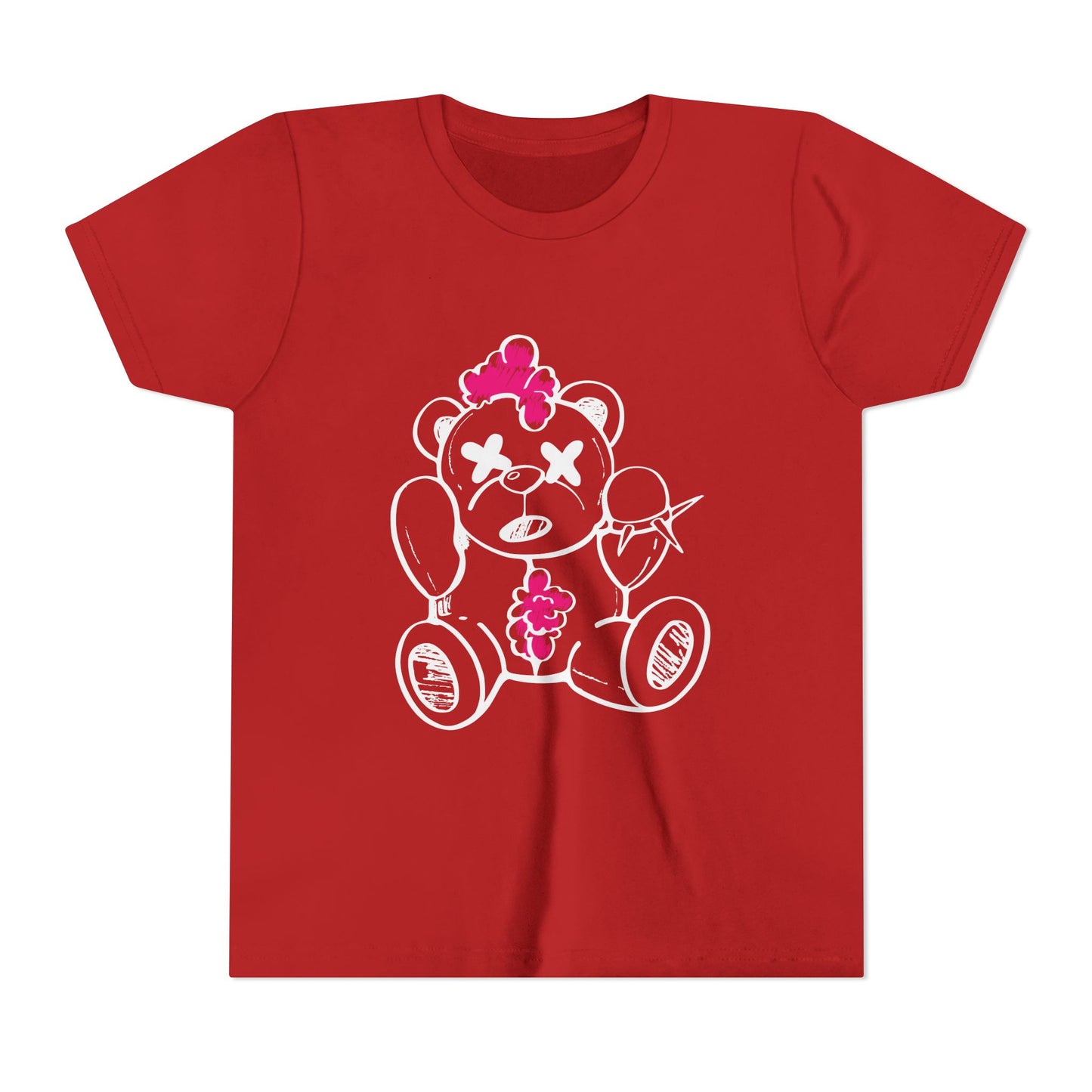 Pink Chaos Bear Kids Short Sleeve Tee