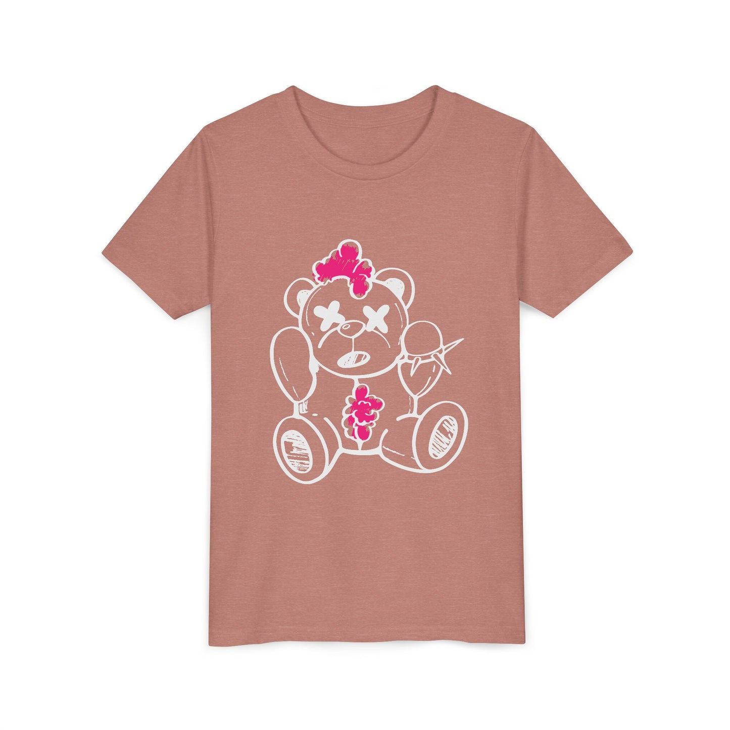 Pink Chaos Bear Kids Short Sleeve Tee