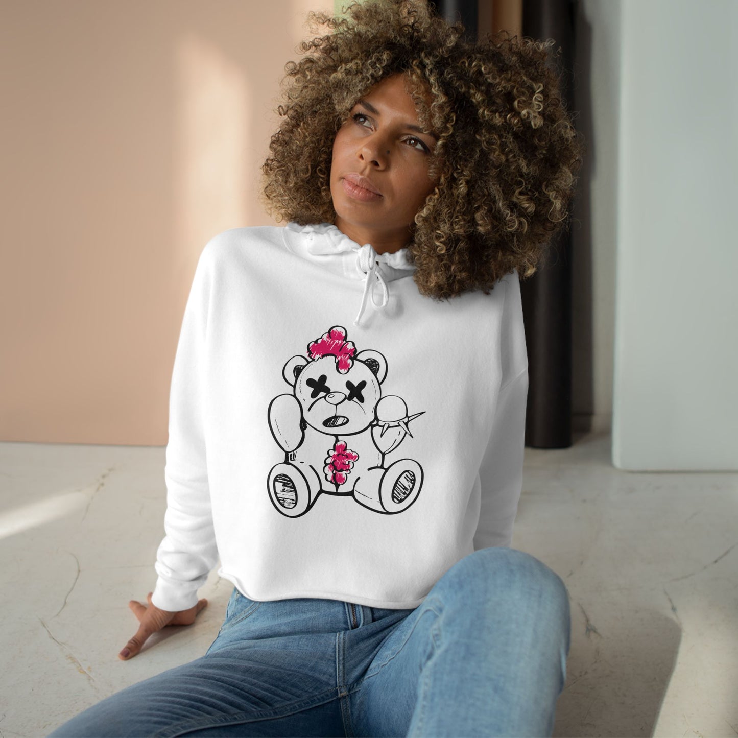 Chaos Bear Women's Crop Hoodie