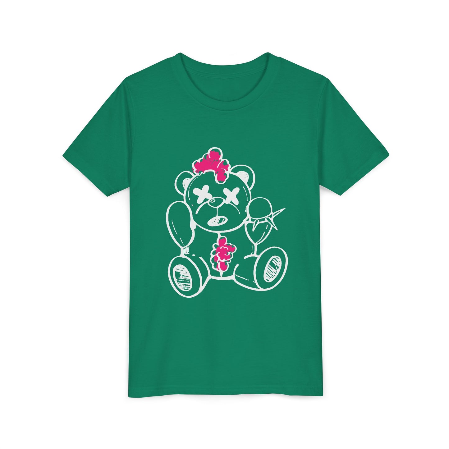 Pink Chaos Bear Kids Short Sleeve Tee