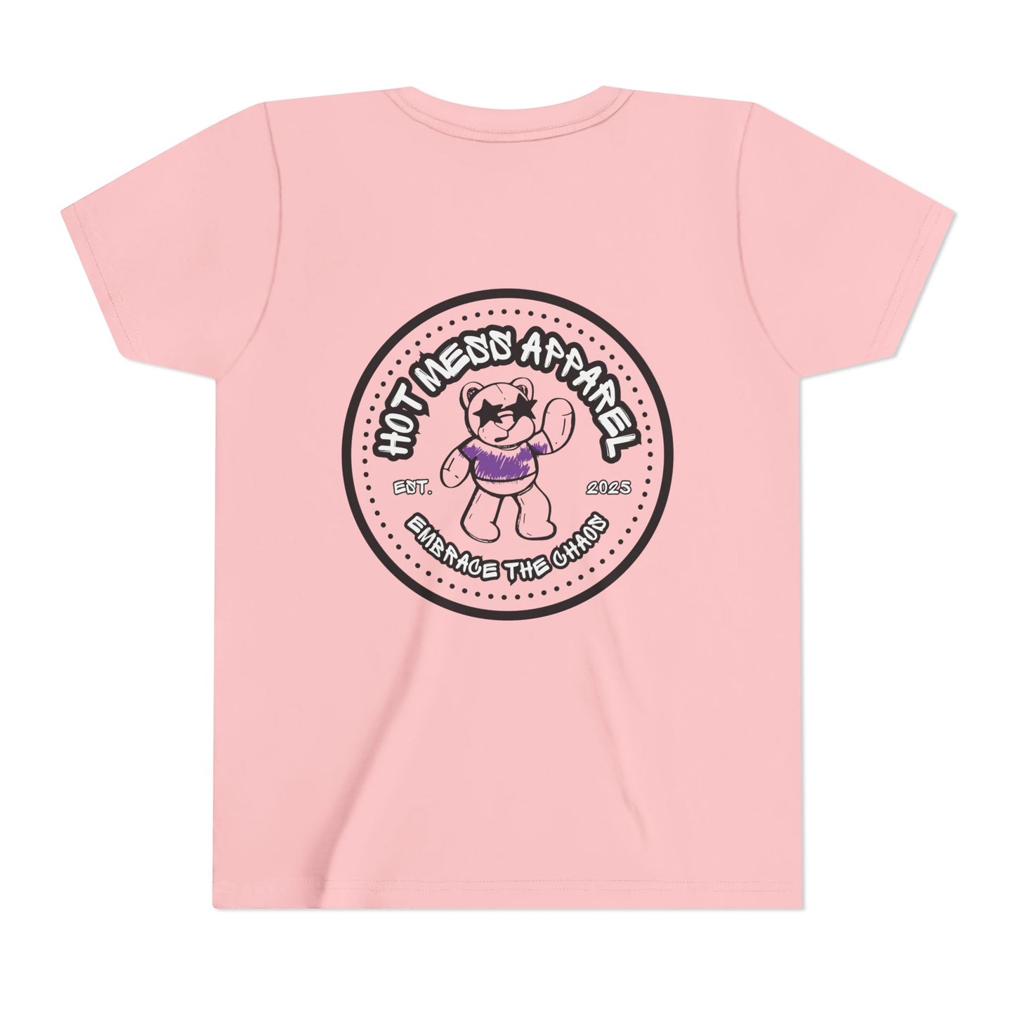 Pink Chaos Bear Kids Short Sleeve Tee