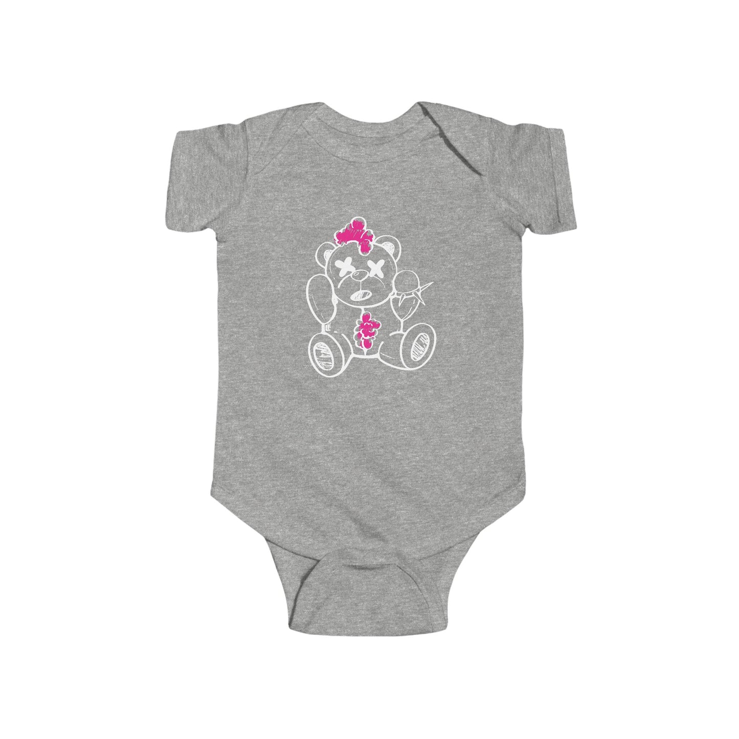 Pink Chaos Bear Infant Short Sleeve Jersey Bodysuit