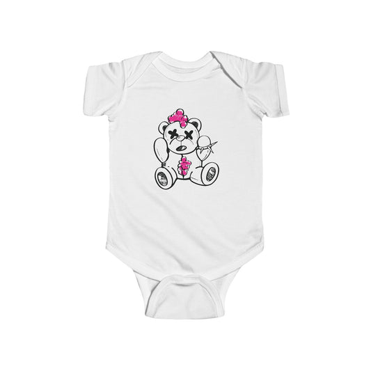 Pink Chaos Bear Infant Short Sleeve Jersey Bodysuit